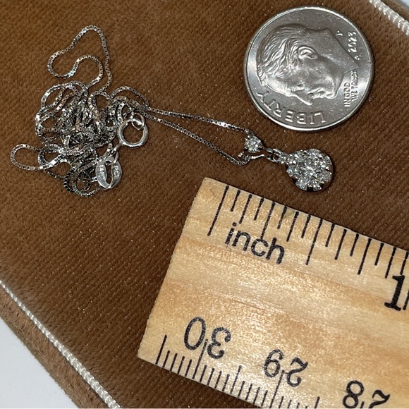 Solid Stamped 14K White Gold Designer Endless Diamond Pendant Necklace - Picture 7 of 16